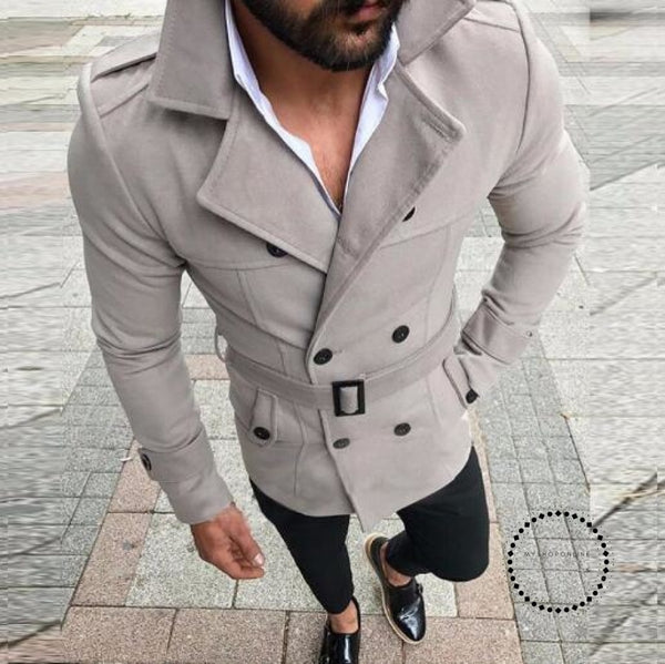 Winter Men Wool Trench Jackets Coat Outerwears Business Casual Slim Fi ...