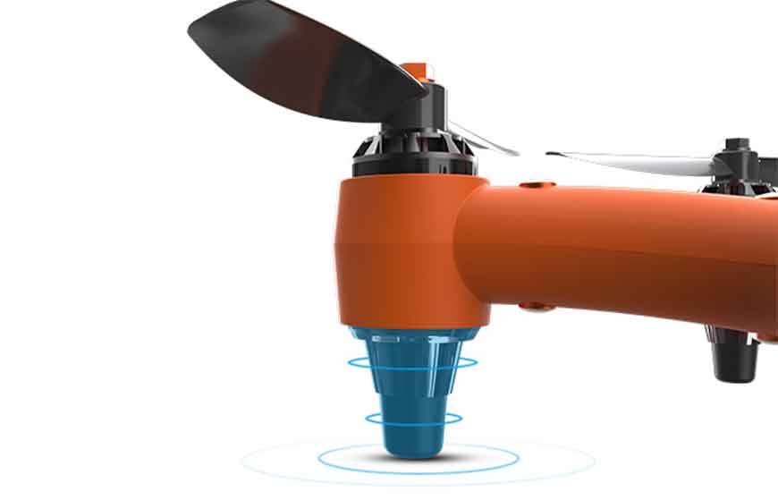 Drone à prova d'água com amortecedores de pouso