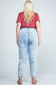 Plus Size Acid Wash Denim Joggers - Ecart