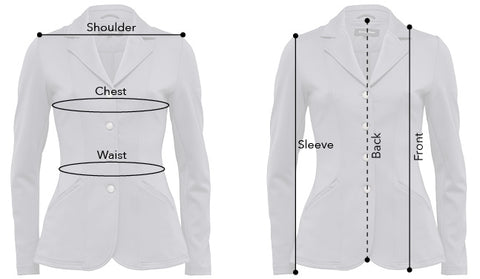 Guide des tailles Veste de compétition Montar Femme