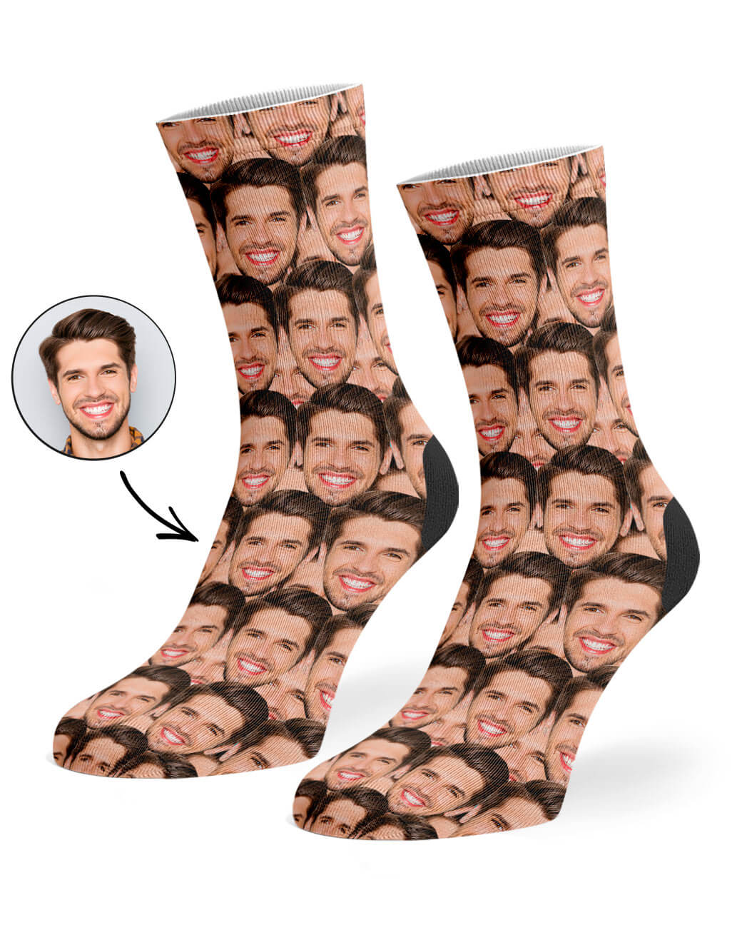 Personalised socks with faces