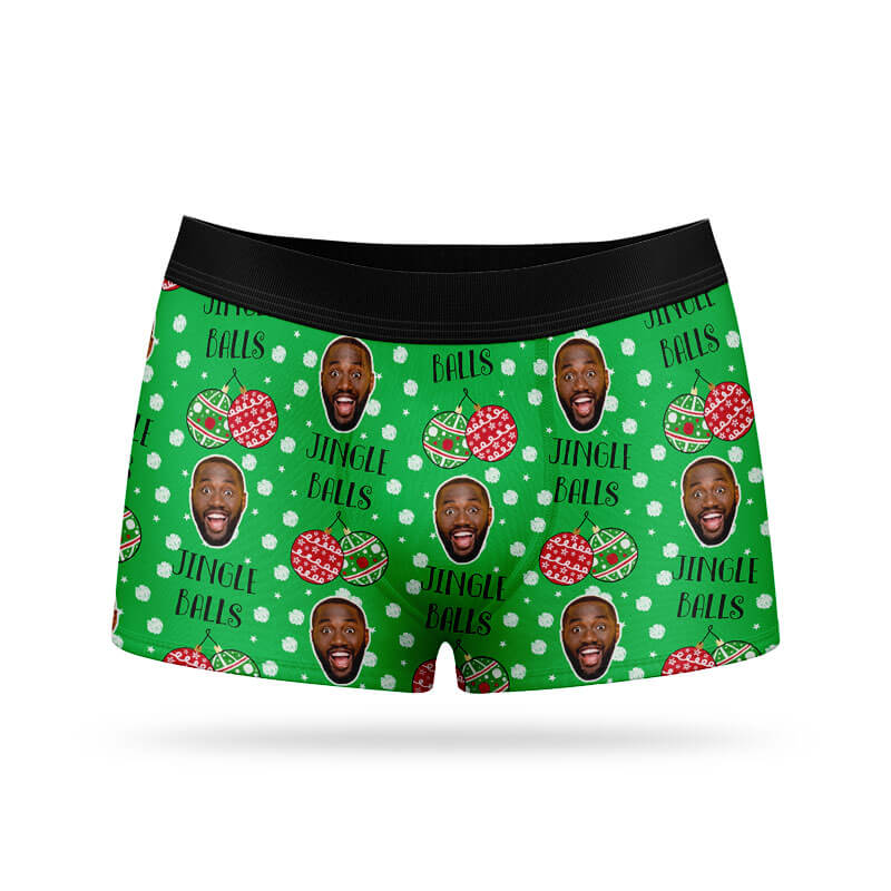 Only Her Can Jingle These Bells - Personalized Photo Men's Boxer