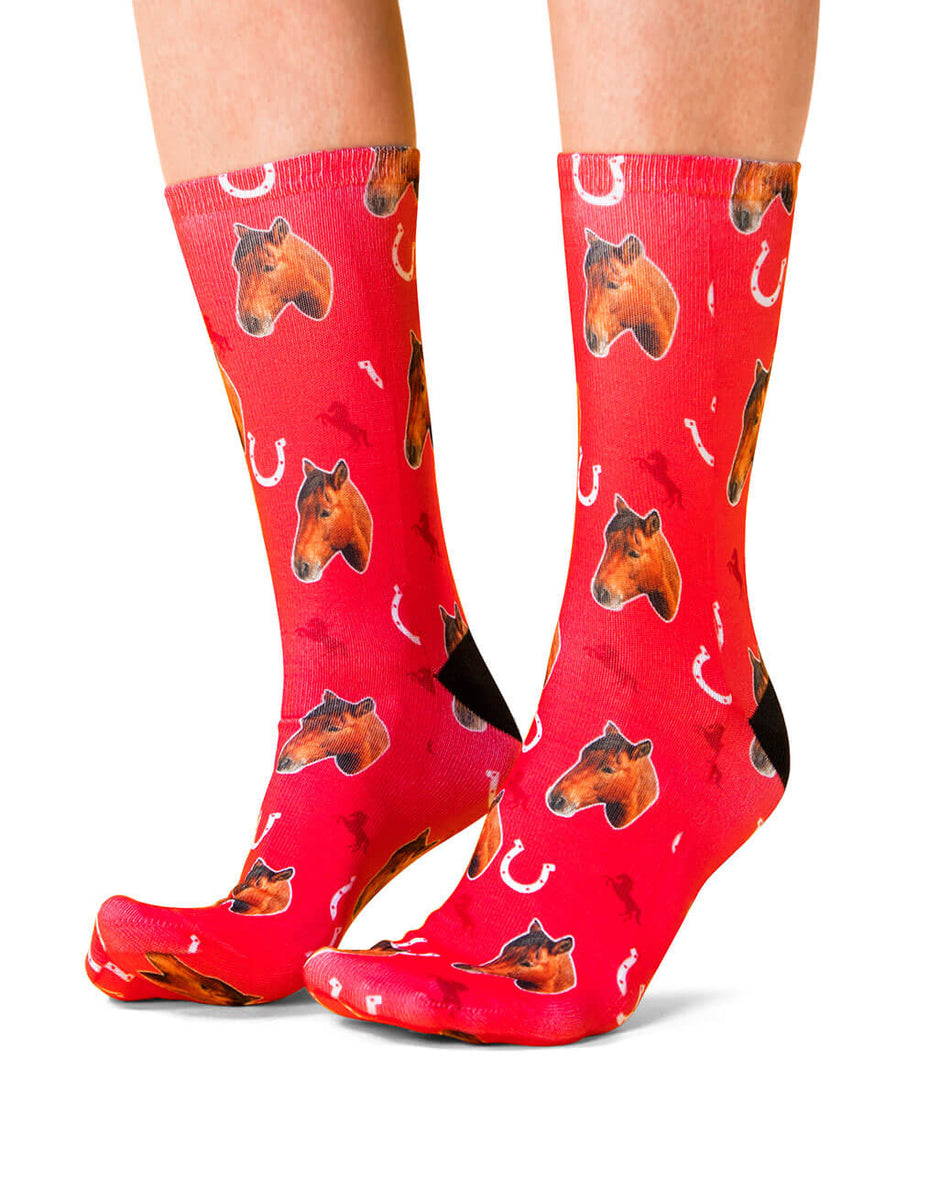 Custom Printed Horse Socks - Personalised Horse Socks – Super Socks