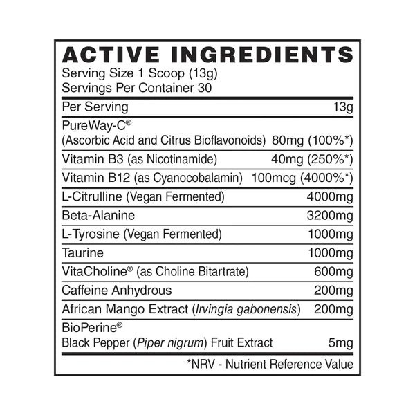 naughty boy energy ingredients label