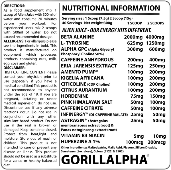 gorillalpha-alien-juice-ingredients-label