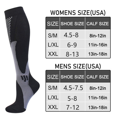 Size Chart for compression socks