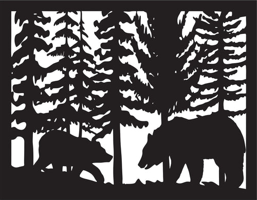 24 x 36 Bear Cub Trees