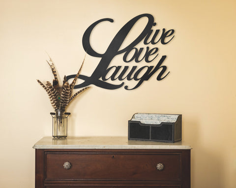 AJD Metal Designs Premium Quality Metal Home Decor Wall Signs Live Love Laugh Preview