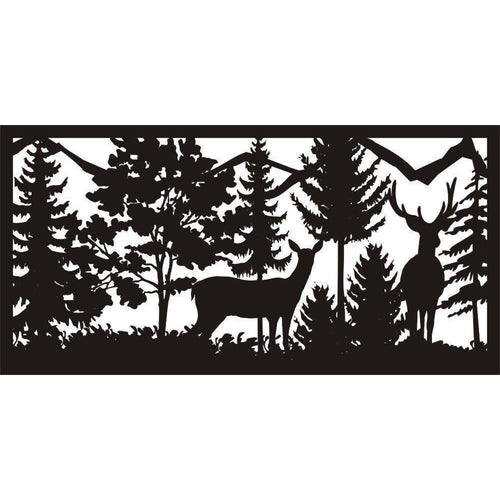 30 X 60 Doe Buck Trees Mountains