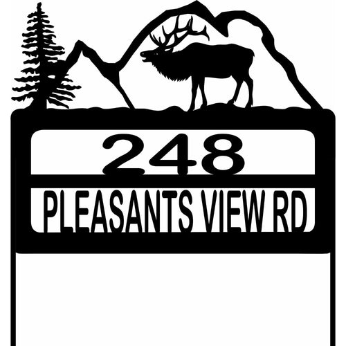 Elk Mountain Address Yard Sign