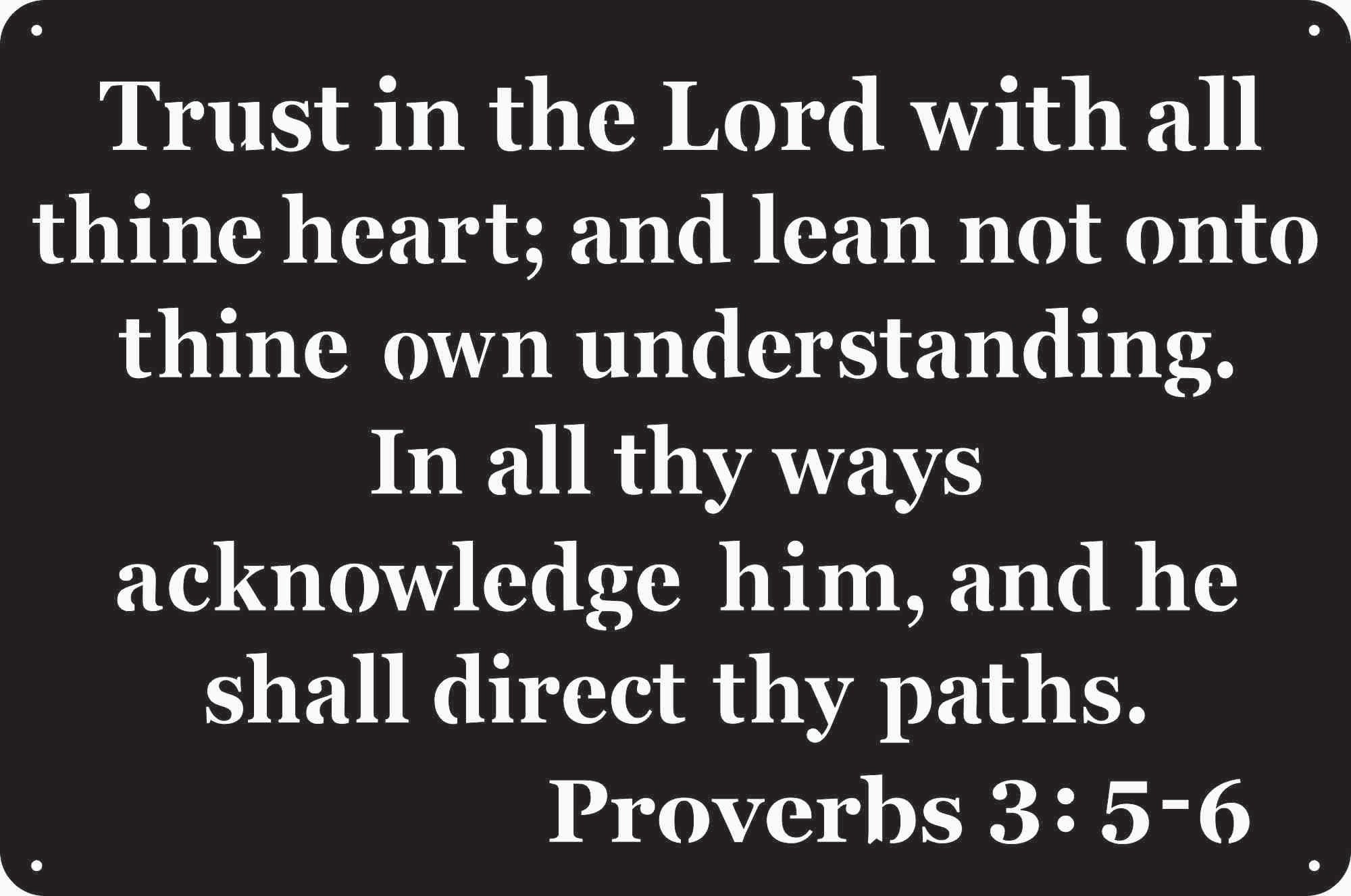 Proverbs 3:5-6 Vinyl Wall Decal Trust in the Lord with all your heart