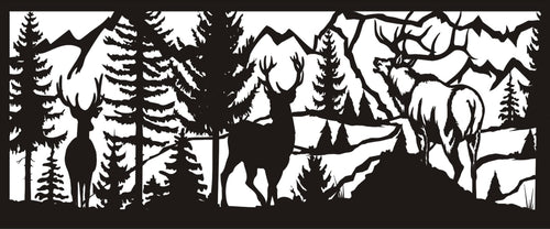 30 X 72 Two Bucks Elk Mountain Panel