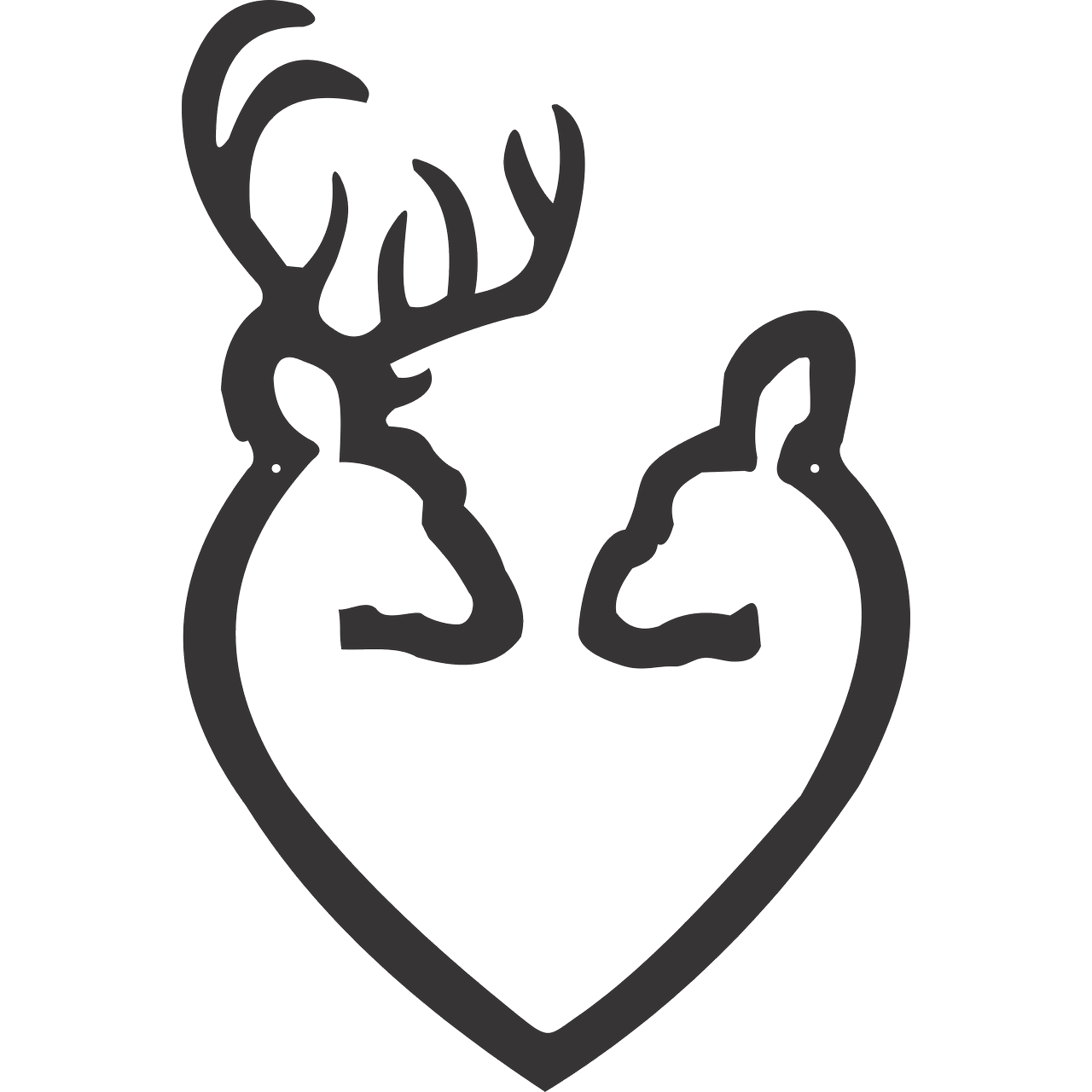 browning deer logo heart