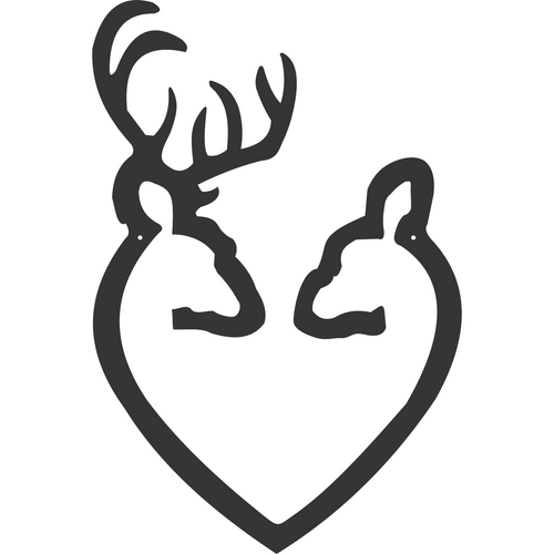 Buck Doe Heart Sign