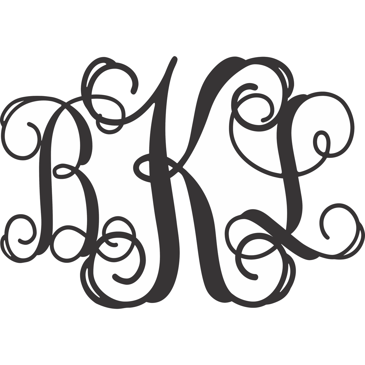 Three Initial Monogram Letters – AJD Designs Homestore