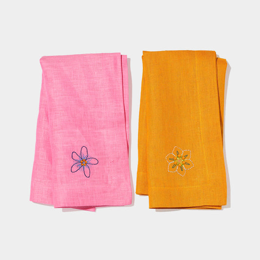 Embroidered Napkins x2
