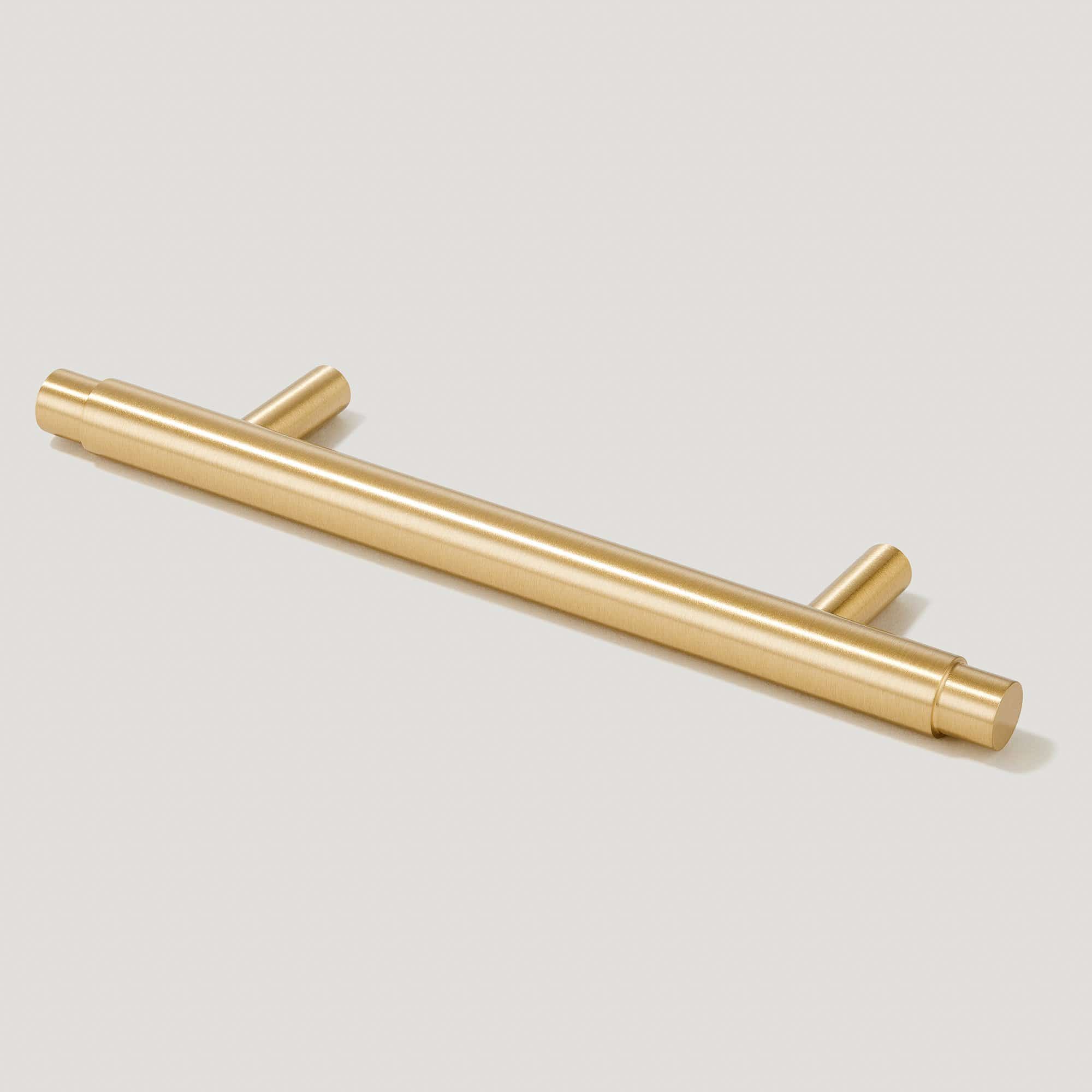 Plank Hardware Handles & Knobs 160mm (96mm screw w) ROEBUCK Smooth T-bar Handle - Solid Brass