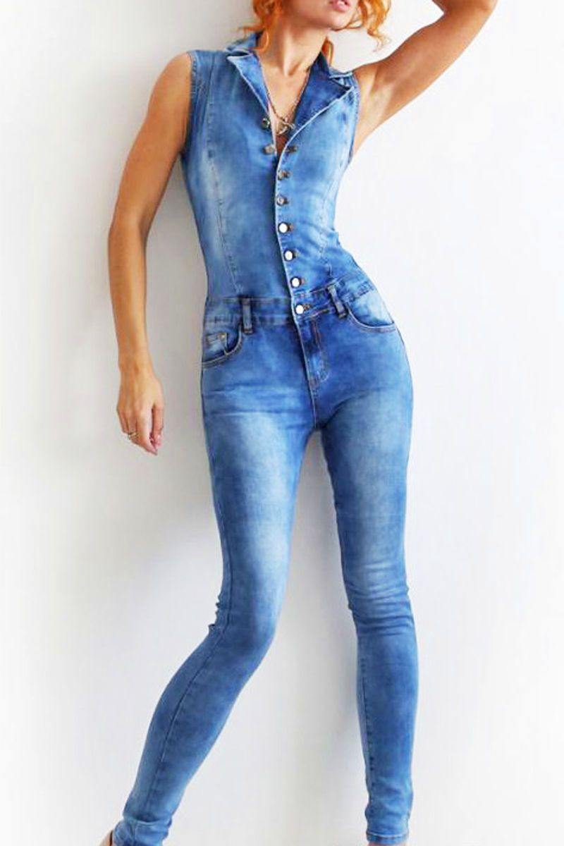 denim jumpsuit skinny