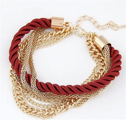 Mulitlayer Gold Chain Heart Bracelet