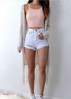 crop top with jean shorts