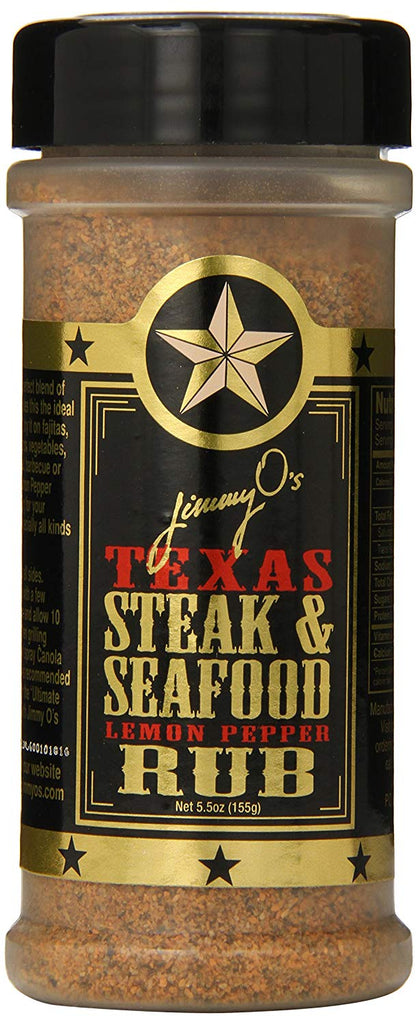 Real lemon zest combined with Jimmy O's legendary spicy rub and you've got a true Texas style lemon pepper. There's no substitute on steaks, fajitas, chicken, seafood, wild game and veggies. All natural. No MSG. No trans fat. No preservatives. No corn syrup added. 