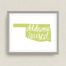 oklahoma raised art print - hand drawn, hand lettered, Option of Real Gold Foil