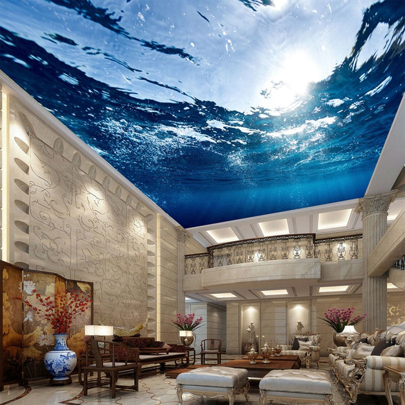 Custom Size Mural Wallpaper Underwater World Ceiling Mural | BVM Home