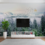 custom-mural-wallpaper-papier-peint-papel-de-parede-wall-decor-ideas-for-wallcovering-Self-Adhesive-Misty-Pine-Clouds-Snow-Scenery