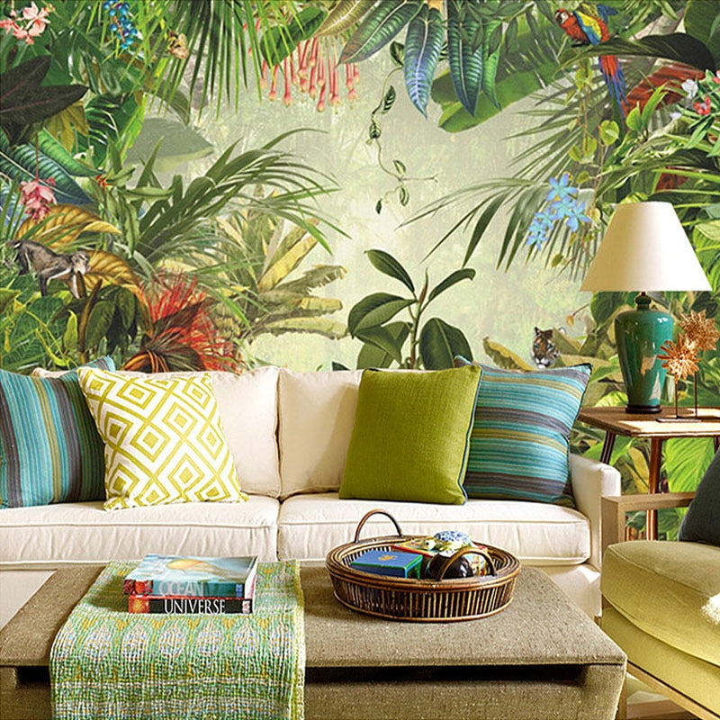 Custom Wallpaper  Mural  Rainforest Banana Leaf Wallcovering 