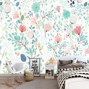 Custom Wallpaper Mural Watercolor Floral Wallcovering | BVM Home