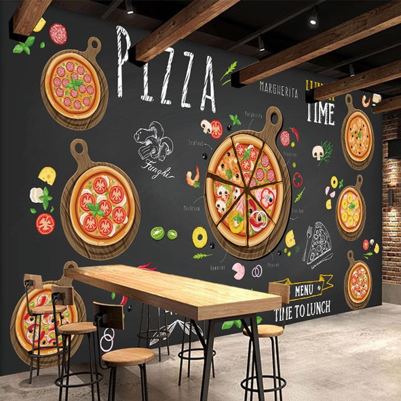 Custom Wall Mural Pizza Shop Hand Painted Abstract Pizza 3D Photo Wallpaper Cafe Dessert Shop Western 1024x1024@2x ?v=1583769529