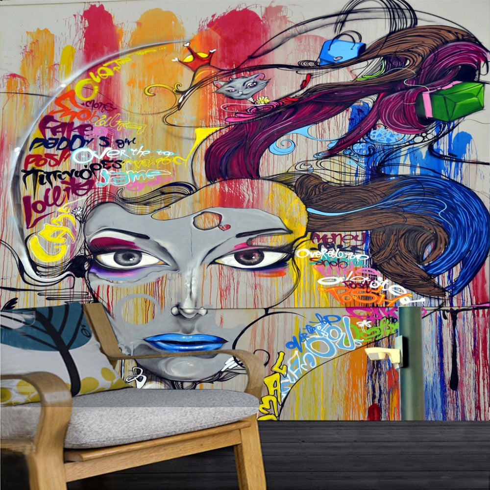 Custom-3D-Modern-Art-Murals-Wallpaper-Beauty-Graffiti-...