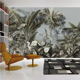 Custom Wallpaper Mural Nostalgic Hand-painted Rainforest | BVM Home