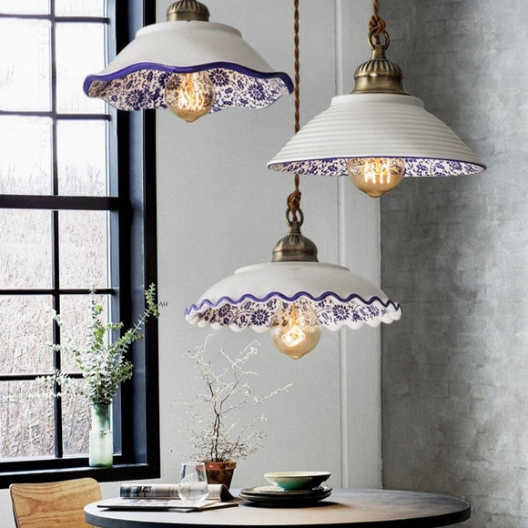 logo zwak leraar Chinese Style Ceramic Pendant Light Retro Porcelain Lamp | BVM Home