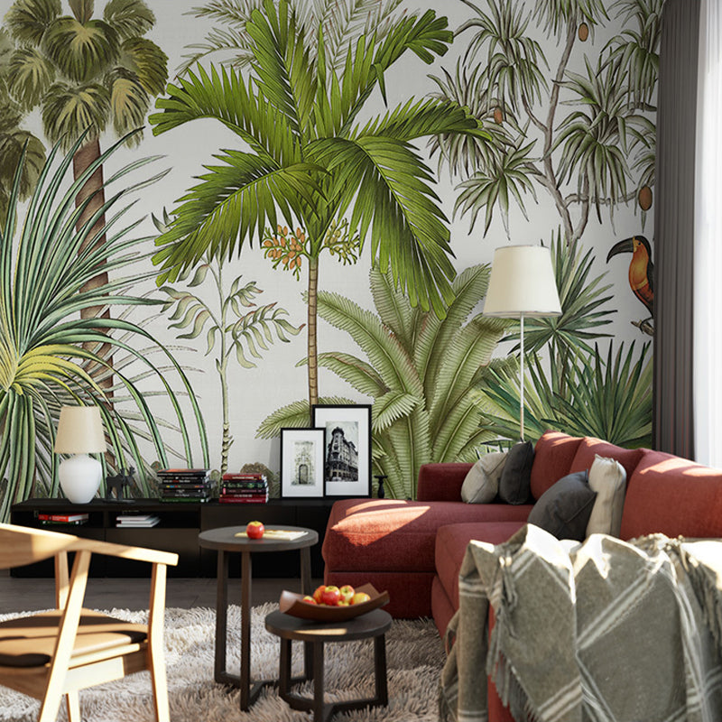 Custom Mural Wallpaper Tropical Rainforest Green Plants | BVM Home