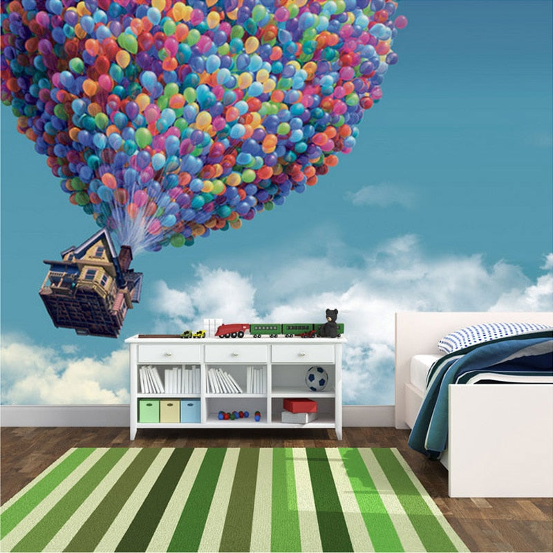 Wallpaper Mural for Kid's Room Hot Air Balloon Blue Decor | BVM Home
