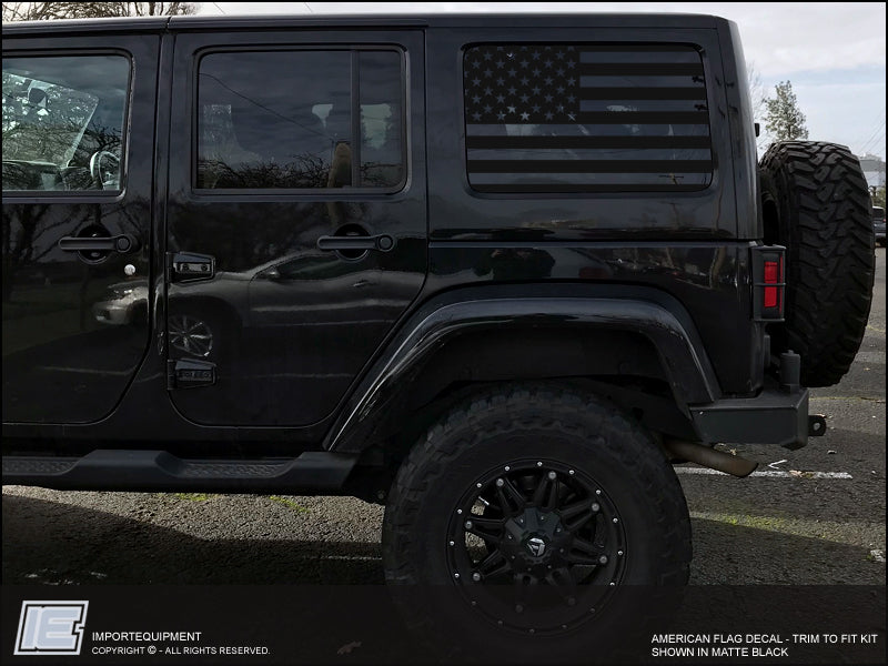 Jeep Wrangler JK American Flag Side Window Decal - Fits 2007 - 2018 JK –  IMPORTequipment