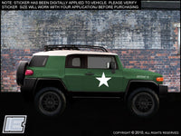 Army Style Decals Stars Numbers Fits Toyota Fj Cruiser