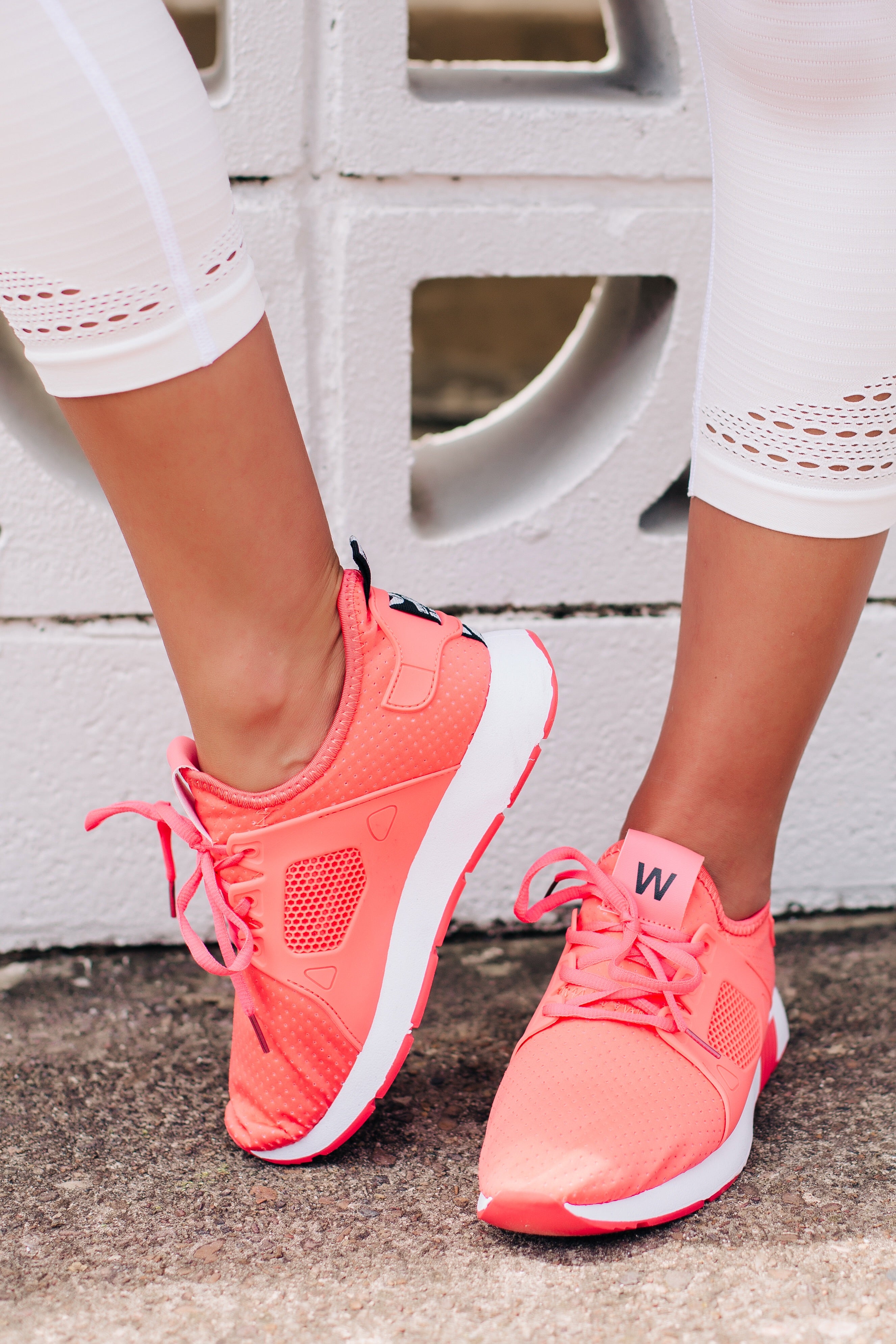 The Amanda Neon Sneaker - Coral