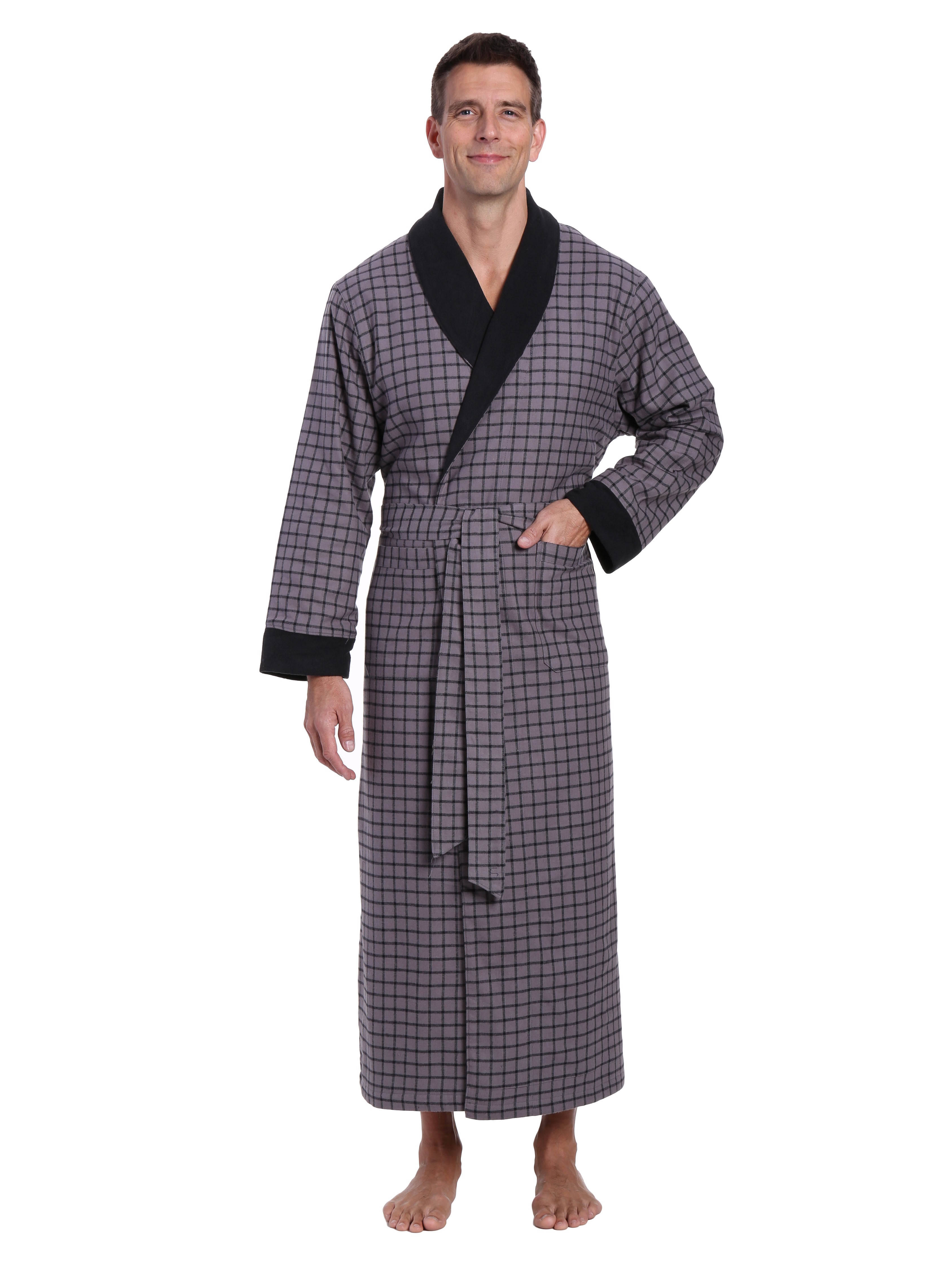 Mens Premium 100% Cotton Flannel Fleece Lined Robe – FlannelPeople