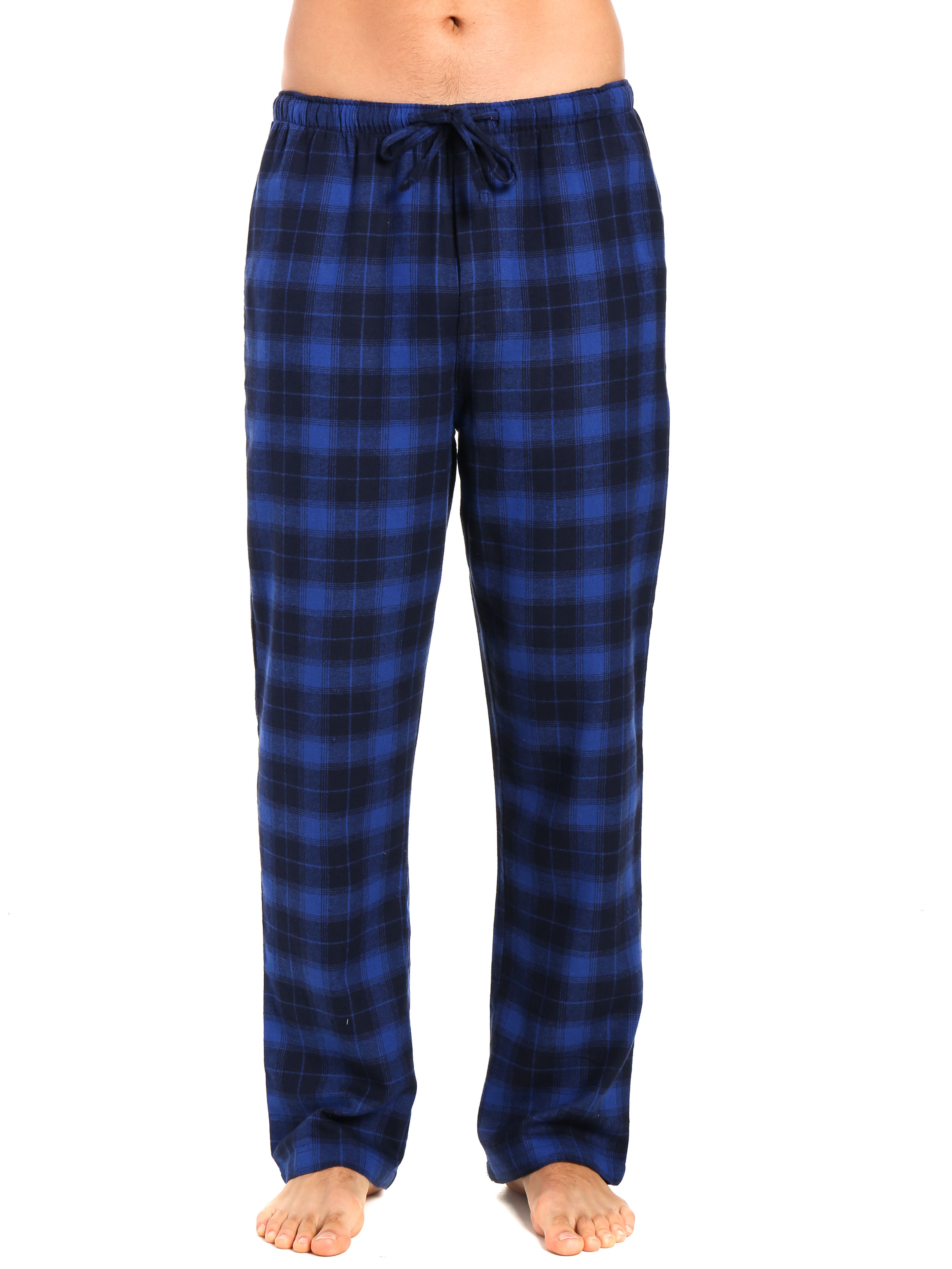 Men's 100% Cotton Flannel Lounge Pants - Plaid Blue-Navy – FlannelPeople