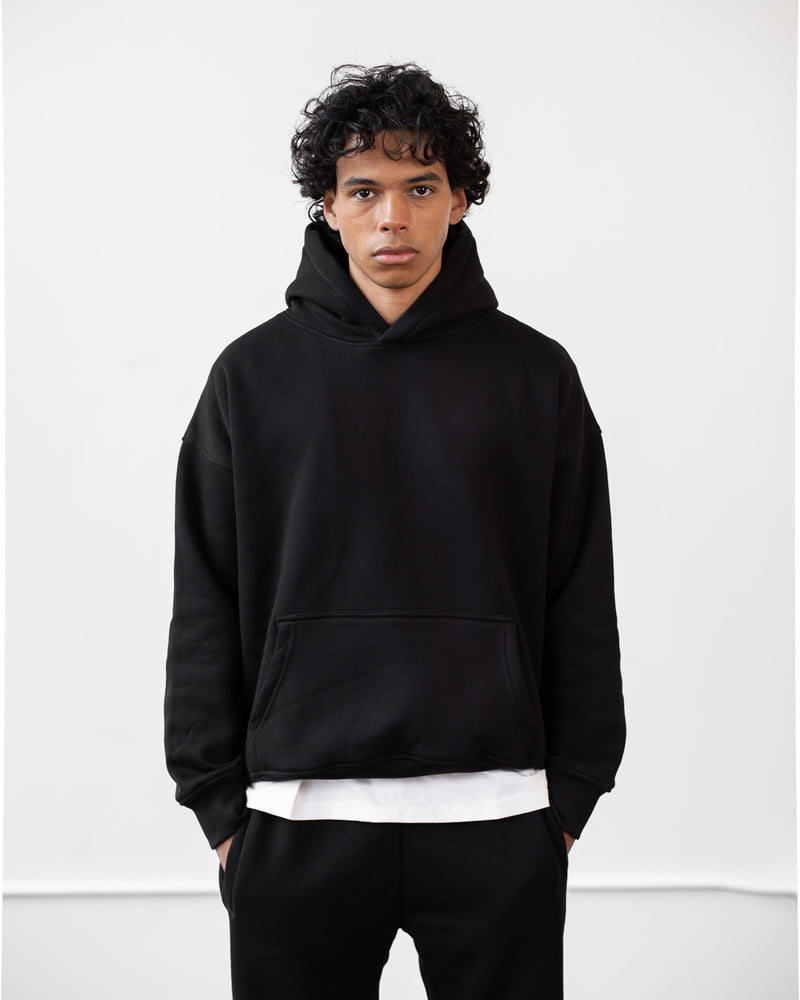 Drop Shoulder Hoodie - Black – Hours