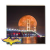 Full Moon Mackinac Bridge Michigan Coaster for Michigan Made Gifts