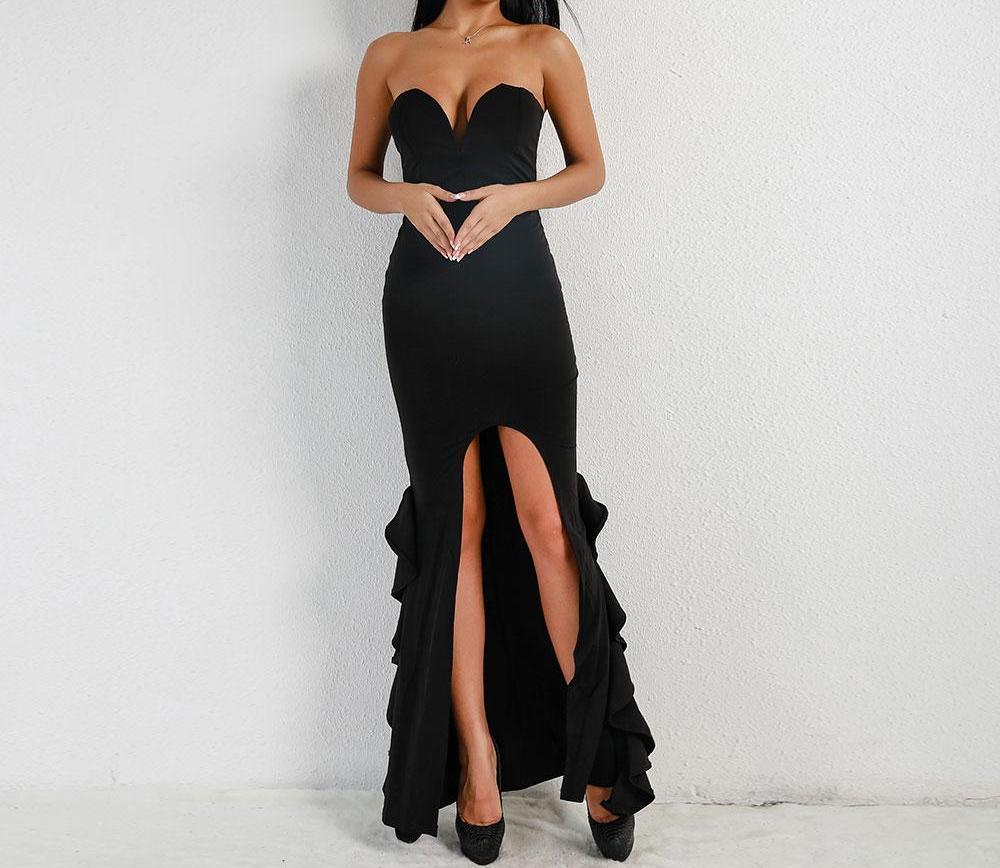 black dress with split