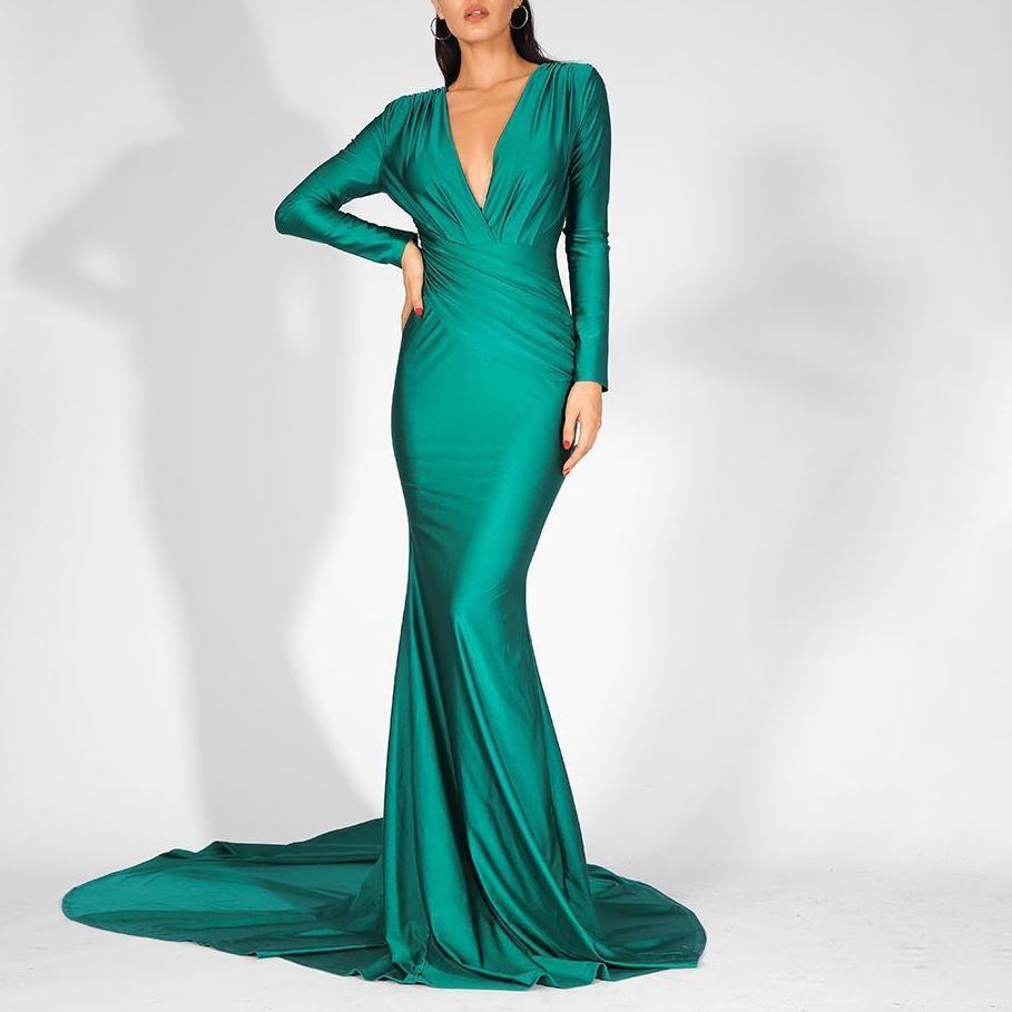Maribel Green Maxi Dress – Misstook