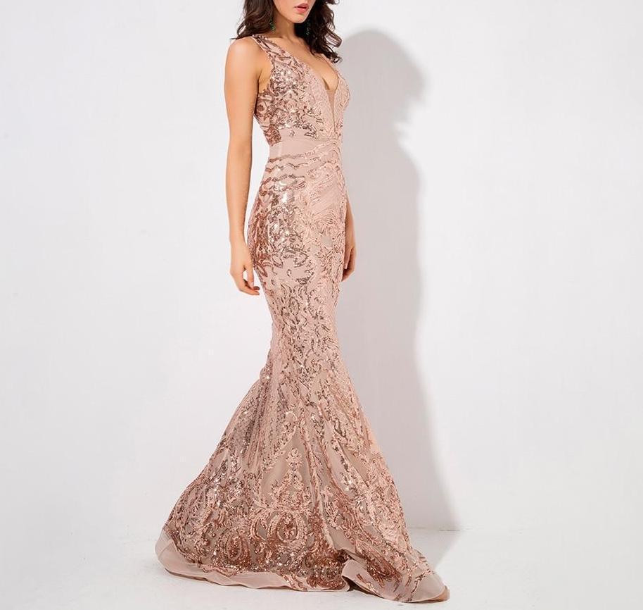 sequin v neck maxi dress