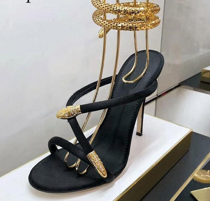 black and gold high heels