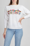 80s St. Louis Teddy Bear Balloon Sweatshirt - Medium | Vintage White Raglan Sleeve Graphic Tourist Pullover