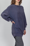 80s Distressed Long Faded Blue Sweatshirt - Men's XL, Women's XXL 