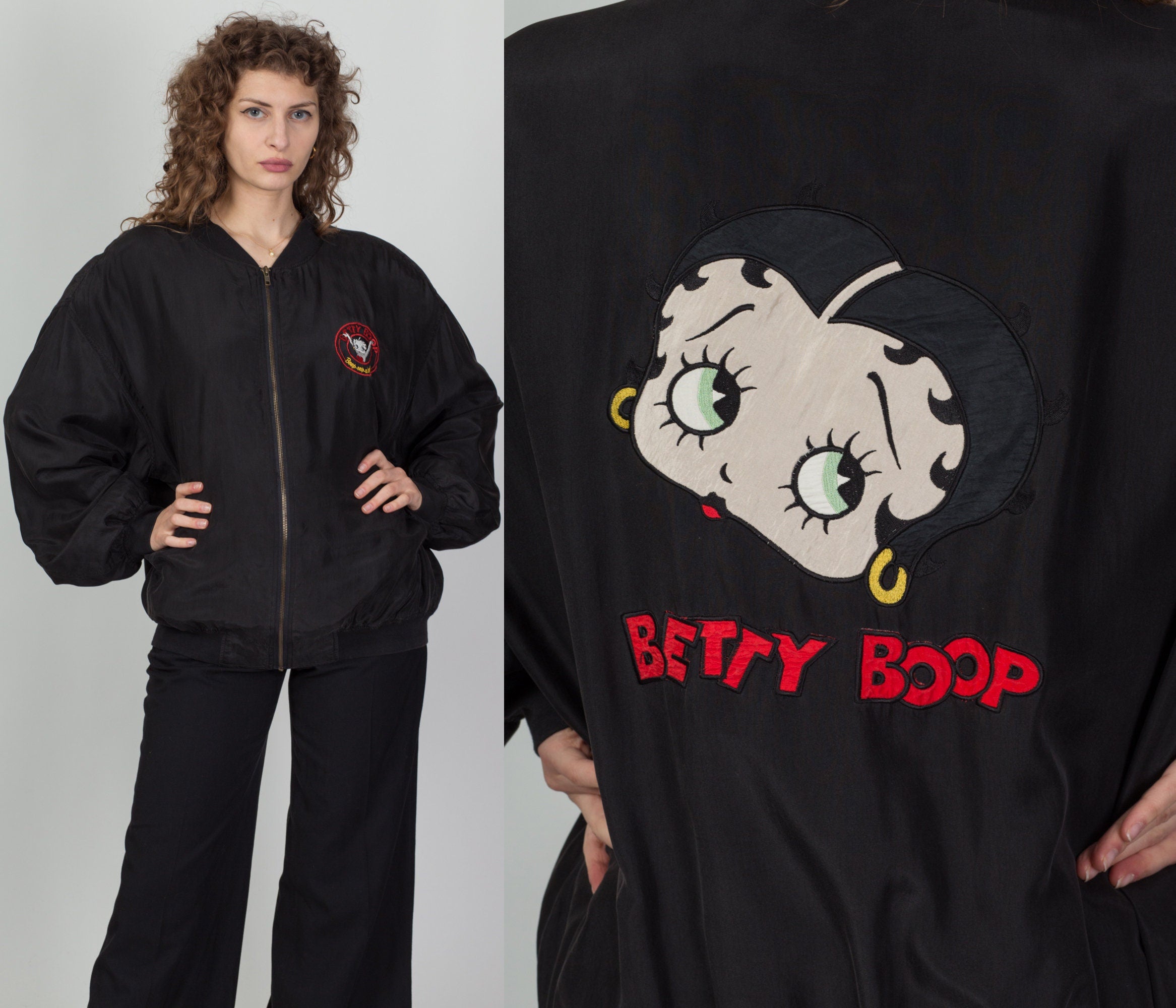 OLD BETTY BOOP NYLON JACKET SIZE L〜XLサイズ感XL